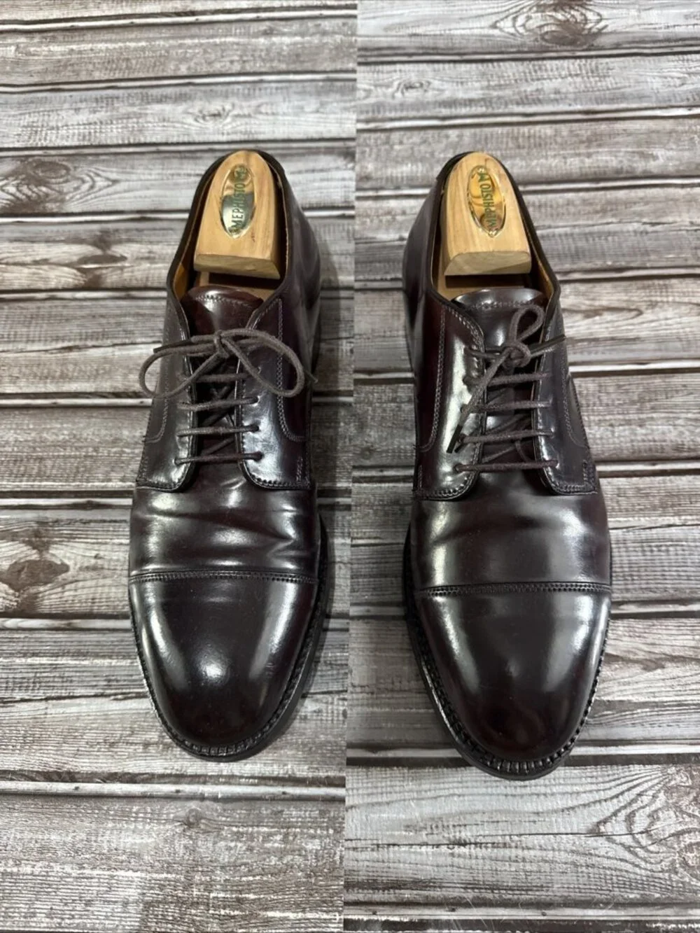 Brooks Brothers X Alden 00062 Shell Cordovan Plain Toe Shoes Sz 9 C Rare Vintage